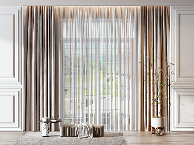 Modern Curtains 3d model