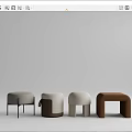 Modern Sofa Stool Low Stool 3d model