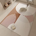 Carpet Geometric Carpet Warm Color Carpet Square Carpet Light Luxury Carpet 3d model