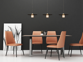 Modern Dining Table and Chair Combination Dining Table and Chair 3d model