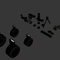 Modern Weapon Components With Scope Barrel Magazine Bipod And Mounting Parts