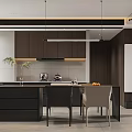Modern Minimalist Living And Dining Room With Premium Leather Sofa And Luxury Marble Coffee Table