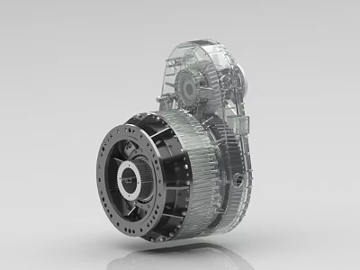 Industrial Equipment With Transparent Casing Displaying Internal Gear Mechanism And Precision Mechanical Components 3d model