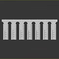 Classical White Architecture With Linear Arched Openings And Stone Columns Design 3d model