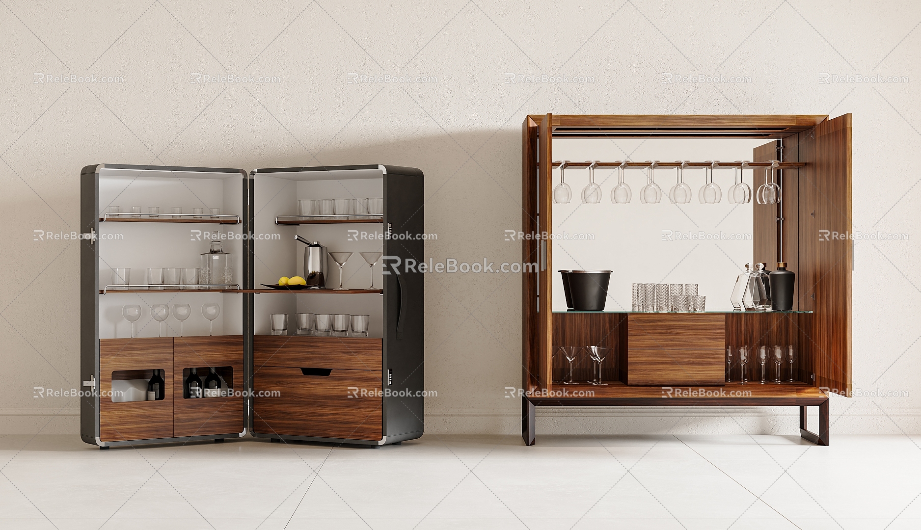 Modern Wine Cabinet Finished Wine Cabinet Bar Counter Wine Cabinet Red Wine Cabinet Glass Red Wine Glass 3d model