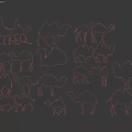 Collection of Camel Silhouettes in Multiple Poses and Riding Positions