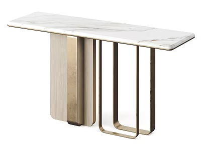 Elegant Modern Console Table With Marble Top And Metal Frame Design 3d model