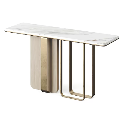 Elegant Modern Console Table With Marble Top And Metal Frame Design 3d model