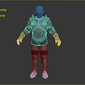 Silver Plated Medieval Knight Armor With Red Leather Accents In Standing Pose