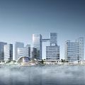 Modern Office Building Binhu High-end Residential Community 3d model