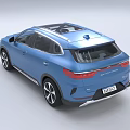 Blue SUV Car With Modern Front Grille And LED Headlights Design