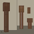 Middle Ancient Floor Lamp Solid Wood Floor Lamp Grille Lamp 3d model