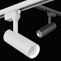Cylindrical Track Mounted White Black Downlights And Spotlights With Modern Design