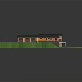 Single Story House Exterior With Gray Roof Yellow Garage White Door Windows And Green Lawn