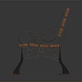 Wooden Public Bench With Metal Armrests And Classic Design For Outdoor Public Areas