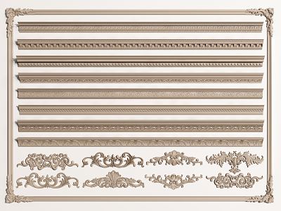 European Gypsum Line Gypsum Line Gypsum Carved 3d model