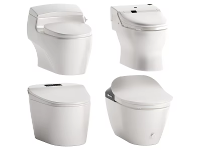 Modern White Toilets Collection With Different Design Styles And Sleek Appearance 3d model