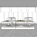Modern Cultural Center Interior Design Showcasing Exhibition Models In Glass Display Cases