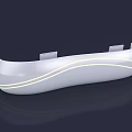 Modern Reception Desk Designs With Curved Straight Shapes And White Sleek Finish