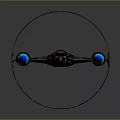 Futuristic Circular Flying Vehicle With Blue Glowing Thrusters And Streamlined Design