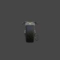 Camouflage Designed Motorcycle With Brown Seat Large Tires Chrome Exhaust Pipes And Round Headlight