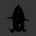 Black Aquatic Animal Whale With Sleek Body And Smooth Swimming Posture