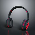 Stylish Black Red Over ear Headphones With Comfortable Earpads And Modern Design