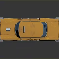 Yellow Classic Taxi Car With TAXI Sign And Striped Exterior Design