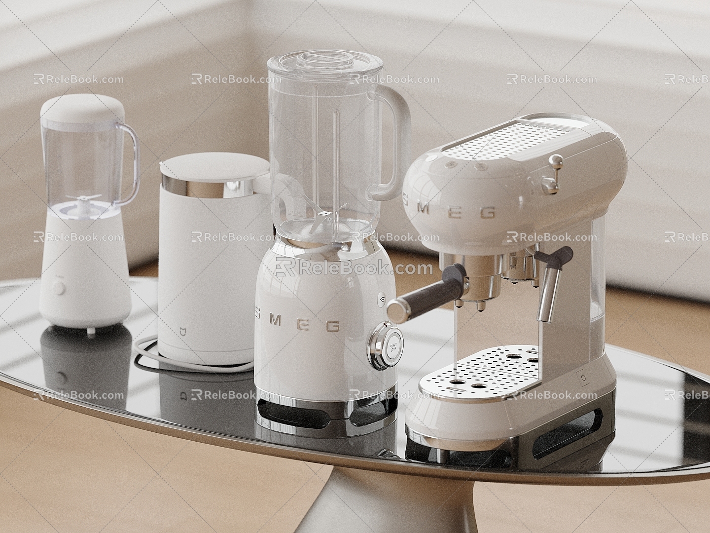 Kitchen Equipment Kettle Coffee Machine Electric Kettle Blender Kitchen Appliances 3d model