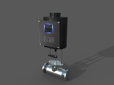 Industrial Equipment With Black Control Box Digital Display Screen And Silver Valve Body 3d model