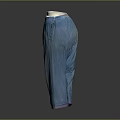 Casual Blue Patched Trousers with Purple Cuffs for Daily Use