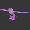 Snowy Owl With Outstretched Wings Standing On White Background In Realistic Pose