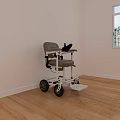 Lightweight Medical Wheelchair With Ergonomic Backrest And Four Wheels For Indoor Mobility Aid