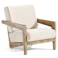 Modern Cream Fabric Sofa And Wooden Coffee Table Set For Living Room