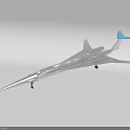 Streamlined Silver Aircraft Model With Blue Tail And Detailed Design 3d model