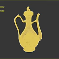 Traditional Ceramic Ewer with Red White Body Intricate Blue Gold Patterns and Pierced Design