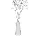 Black Cone Shaped Vases With Slender Branches And Small Buds For Decor