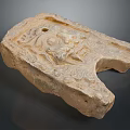 Ancient Architectural Stone Component With Intricate Carving And Decorative Patterns