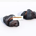 Shiny Black Chocolate Croissants With Layered Flaky Texture And Rich Look