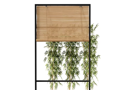 Curtain Rolling Bamboo Curtain Bamboo Plant 3d model