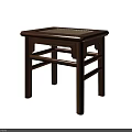 Traditional Chinese Style Square Wooden Stool With Woven Seat And Crossbar Design