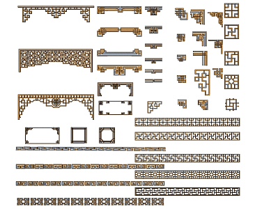 Chinese-style Corner Line Carved Corner Line Waist Line Combination 3d model