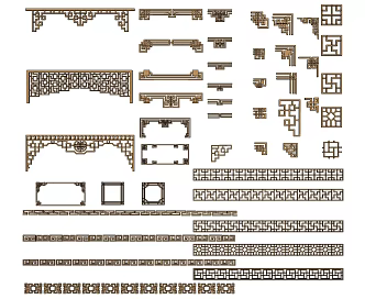 Chinese-style Corner Line Carved Corner Line Waist Line Combination 3d model