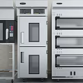 Professional Commercial Kitchen Appliances With Microwave Oven Stacked Units And Glass Doors