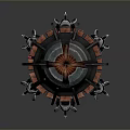 Futuristic Spacecraft Propulsion Engine 3D Model With Red Black Components