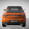 Orange Porsche SUV Convertible With Sporty Design And Black Wheels Front View
