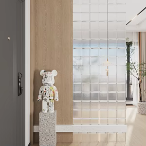 Modern porch screen partition combination 3d model