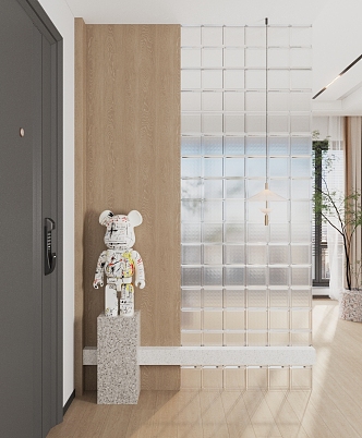 Modern porch screen partition combination 3d model