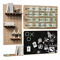 Creative Home Decor Featuring Wooden Shelves Alphabet Cards Blackboard Stickers And Books