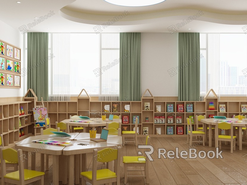 Modern Kindergarten Classroom Children's Classroom model